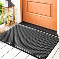 Fowooyeen Doormat Silicone Dirt Trapper Mat Outdoor and Indoor Non-Slip Door Mat with Nubs, Washable Weatherproof Door Mat for Front Door and Entrance Area, Door Scraper in 43 x 76 cm