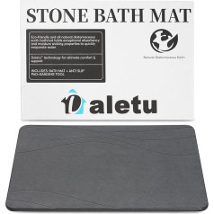 Daletu Stone Bath Mat, Quick Dry Diatomaceous Earth Large Stone Mat, Non-Slip Super Absorbent Diatomaceous Earth Bathroom Mat for Bathroom Floor, Kitchen Counter, Tableware, Plants or Pets