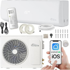 Tronitechnik® Dalvik 2 Split Air Conditioning Set with WiFi / App Function Air Conditioner - Cooling A++ / Heating A+ - 9000 BTU, Remote Control, Timer, Night Mode Including Material