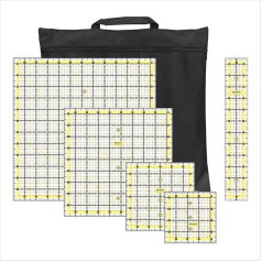Liquidraw Quilting Ruler Set of 5 Clear Acrylic Rulers with Bag