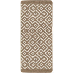 Lord of Rugs Waschbare Matte für Küche, Eingänge, Flur, Läufer, rutschfest, schmutzabweisend, pflegeleicht, langlebig, gemütlicher Teppich, Steinbeige, Läufer 67 x 150 cm