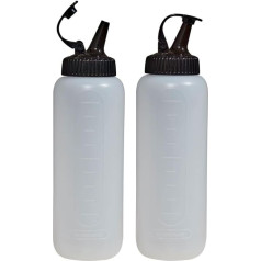 Farberware Professional Squeeze Bottles, Tasteful and Clean Cooking Indoor and Outdoor Markers for Measuring - Dishwasher Safe - Set of 2