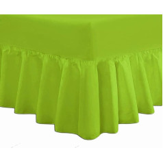 DTEX HOMES LUXURY POLYCOTTON EXTRA DEEP RUFFLE FITTED SHEET 4FT SMALL DOUBLE GREEN