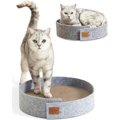 PiuPet® Cat Scratching Board, 38 cm Diameter, Stylish Cat Scratching Boards, Felt Look, Extra Round Scratching Board for Cats, Cat Scratching Mat, Cat Scratching Board, Cat Scratching Board