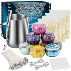 Aslanka Candle Making Kit, DIY Candle Making Accessories Gift Set, Includes 500 g Beeswax, Wicks, Tin Box, Wick Holder, Melting Pot, Mixing Spoon