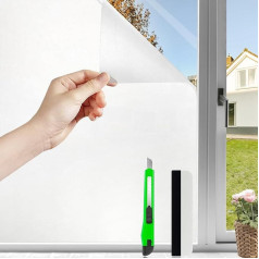HOMTOL Frosted Glass Film Self-Adhesive Window 75 x 200 cm Window Film Opaque Privacy Window Static Window Film Self-Adhesive Window Film Sun Protection Insulation Film Window for Shower Cubicle