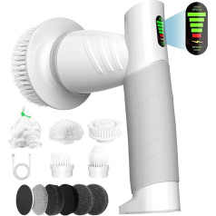 ERAVOR Original Electric Cleaning Brush with 9 Brush Heads, Handheld Power Spin Scrubber for Deep Cleaning in the Home, Bathroom, Floor, Kitchen & Car, 2 Scrubbing Modes, in Box Grey