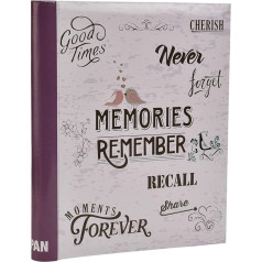 Large Self Adhesive Photo Album for Pictures in Various Sizes up to A4, 20 Sheets with 40 Pages (Memories Purple)