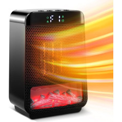 Aofesel Electric Room Heater, 1500 W Mini Ceramic Heater, Portable Eco Ceramic Electric Heater, Fan Heater, Energy Saving with Flame Mood Light for Office, Bedroom