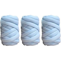 3 Pieces Chunky Yarn Chunky Wool Yarn Roving Crochet DIY Perfect Hand Knitted Crochet Blanket Rugs Blanket Cushion Pet Bed Bed (Blue)