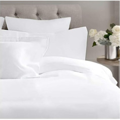 COTTON ARTean Organic Cotton Duvet Cover Set, White, for 90 x 190/200 cm Beds, 100% Cotton