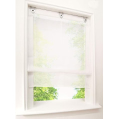 Bailey Jo Roman Blind with U-Hooks Transparent Voile Eyelet Blind Curtain Pack of 1