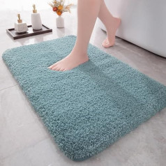 chakme Bath Mat, Non-Slip, 51 x 81 cm, Machine Washable Bathroom Rug, Water-Absorbent Bath Mat, Soft Microfibre Bath Mat for Shower, Bathtub and Toilet, Teal