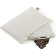 Dream & Dreams Organic Buckwheat Pillow with Organic Filling Buckwheat Husk Cushion 30 x 40 cm