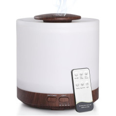 WD&CD Aroma Diffuser, 1300 ml Ultrasonic Humidifier, Aromatherapy Oils Diffuser, Aroma Diffuser for Fragrance Oils with 7 LED Colours, for Home, Office or Yoga, Dark Brown