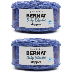 Bernat Baby Blanket Dappled Cake Wandering Blue Yarn - 2 Packs of 300g - Polyester - 6 Super Bulky - 220 Metres - Knitting, Crochet and Crafts Chunky Chenille Yarn