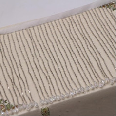 Yalulu 1 Yard Beaded Tassel Fringe Trim Fringe Trim, Glass Beads Fringe Tassel Fringe Trim Costume Tassel Trimming Garment Apparel Lace Trim Sewing Accessories (Silver)