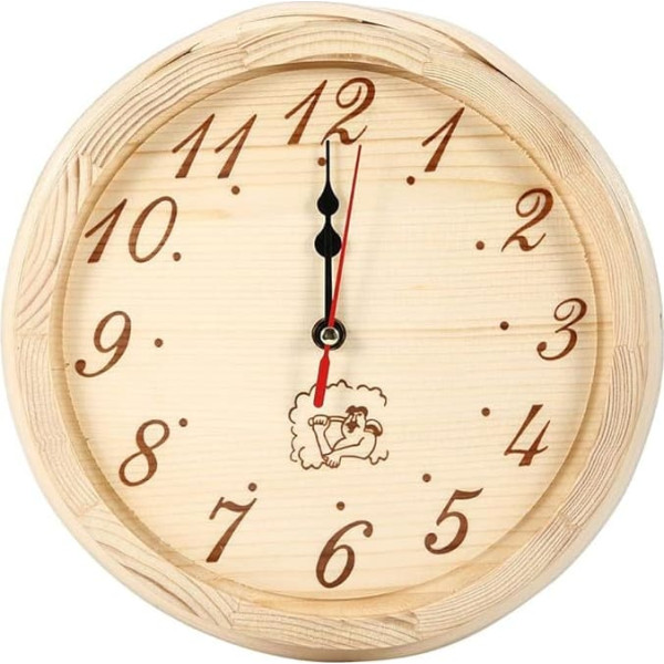 Fdit 23 cm Diameter Sauna Clock Wall Hanging Wooden Clock High Temperature Resistant for Home Office Use in Sauna Room Reusable Packaging