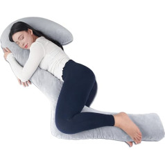 EKEPE Side Sleeper Pillow, 170 cm Memory Foam, Breathable Body Pillow for Side Sleepers, Long Pregnancy Pillow with Support for Back, Knee, Leg Relief - Grey