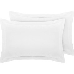 Divine Textiles 200 Thread Count Cotton Fitted Sheet 30cm White Oxford Pair of Pillow Cases