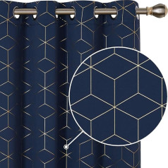 Deconovo Opaque Gold Diamond Curtain with Eyelets