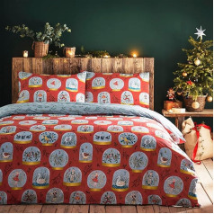 furn. Twelve Days Christmas King Duvet Cover Set, Red, King