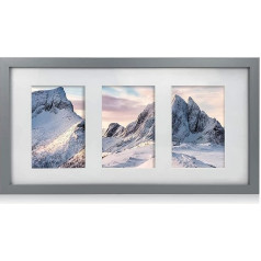 Innoteck Essentials 3 in 1 Wooden Photo Frame Matt Grey Horizontal or Vertical Unique and Multifunctional Design of Wall Hanging and Desk Frame