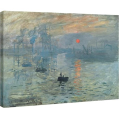Wieco Art Giclée-Leinwanddruck, Sonnenaufgang von Claude Monet, Öl-Gemälde-Reproduktion, canvas, 16x12inch (40x30cm)