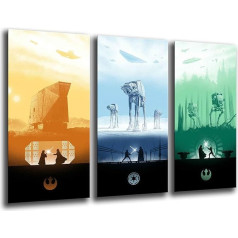 MULTI Wood Printings Art Print Box Framed Picture Wall Hanging - Star Wars, Darth vader, (Total Size: 38,2