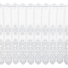 Plauener Spitze by Modespitze 68450_62_w Short Curtain with Plauener Spitze Design 100% Polyester, Height 62 cm, White Breite 112 cm white