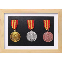 WANLIAN Medal Display Case Wooden Medal Display Stand Perfect for Military Badges, Marathon Medals and All Medal Holder Displays