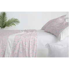 Burrito Blanco Bedding Set 031 Floral & Modern | For 135cm Bed | Bedding Set Alhoma Cover & Fitted Sheet | Pink