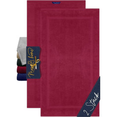 Marie´s Home Pack of 2 Bath Mats for Large Bathrooms or Hallways 1612.2351, 60 x 110 cm, Bordeaux