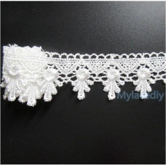 Bandbesätze for Nähen, Verzierungen for Kleidung, 3 Yards Polyester-Spitzenkantenbesatzband 3,8 cm