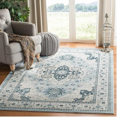 SAFAVIEH Traditional Rug for Living Room Dining Room Bedroom - Isabella Collection Short Pile Light Blue and Cream 91 x 152 cm