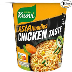 Knorr Asia Noodles Instant Noodles Chicken Taste Delicious Asia Noodles Ready in Just 3 Minutes 65 g (Pack of 10)