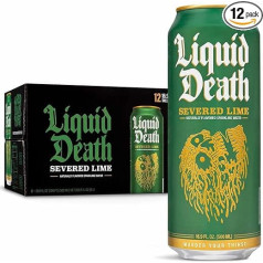 Liquid Death Sparkling Water, Severed Lime, 0.5 Litre Beverage Cans (Pack of 12)