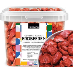 Limfood 300 g Freeze-Dried Strawberries in Slices, Freeze-Dried Strawberries, Fruits, Freeze-Dried, Free from Additives, Large Slices, No Added Sugar