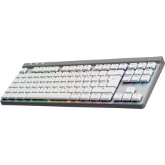 Logitech G G515 LIGHTSPEED TKL Wireless Flat Gaming Keyboard, LIGHTSYNC RGB, Thin Profile without Numeric Keypad, PBT Keycaps, Tactile Mechanical Switches, German QWERTZ Layout - White