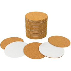 Vesdrtyr 40 Pack Self Adhesive Cork Coasters Round 3.5