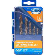 Century Drill & Tool 74105 Kobalt Linksbohrer, 5-teiliges Set