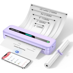 ASprink Mobile Printer, Bluetooth, Thermal Printer, A4 M832, Portable Printer, Thermal Paper Only, 300 DPI Portable Printer A4 for On the Go, Printer Small Compact, Compatible with Android and iOS -