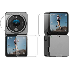 Braleto Screen Protector Compatible with DJI Action 2, Lens + Display Screen [2+2+2 Pieces] 9H Hardness Clear HD Tempered Glass Screen Protector