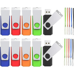 Wooolken USB Stick 2 GB Pack of 10 2 GB USB Sticks High Speed Memory Stick (5 Colours)
