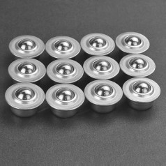CODIRATO 12 Pieces Carbon Steel Ball Castors Universal Metal Ball Bearing Ball Transfer Ball Bearing Heavy Duty Ball Roller Bearing 15 mm Ball Wheels with Steel Ball Roller Bearing for Luggage Sliding