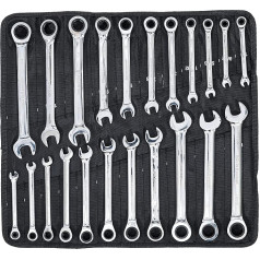 BGS Diy 30010 Ratchet Ring Spanner Set Metric / Inch Sizes 22 Pieces