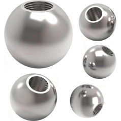 Kugel mit Vollgewinde und Tiefe， M2,5-Edelstahlkugel, Vollgewinde-Gewindegriffkugel, handfest angezogene Schraubkugel, 5 Stück - Durchmesser 5 mm * M2,5-Vollgewinde(Diameter 20mm*M2.5 full thread)