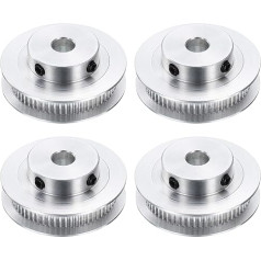 sourcing map GT-2 Riemenscheibe, Synchronrad, 60 Zähne, 8 mm Bohrung, passend für 6 mm breiten Riemen, Aluminiumlegierung, Zahnriemenscheibe für 3D-Drucker, CNC-Maschine, 4 Stück