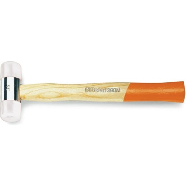 BETA Tools 1390N 45 Nylon Face Hammer Wooden Shaft - Black/Orange