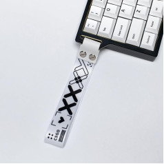 Sumgsn Custom Keyboard Strap ATK68 Mu68 Wooting 60he Snap Straps with Self-Adhesive for 95% 75% 65% 60% Mechanical Keyboards (White)